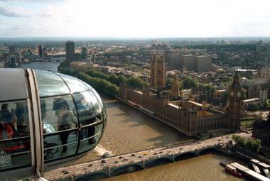 The London Eye over the River Thames, London, England